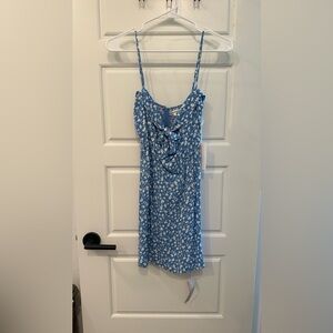 Blue Floral Spaghetti Strap Sundress